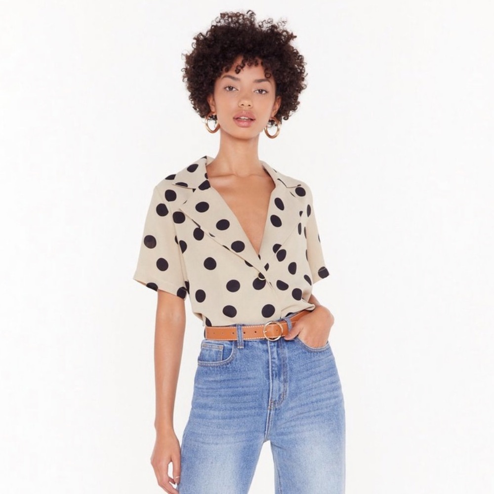 NWOT Polka Dot Blouse - Picture 4 of 5
